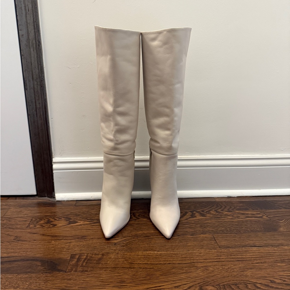 Elegant Cream Knee-High Boots